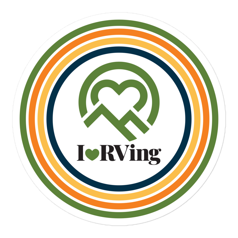 I Heart RVing Retro Logo | Sticker