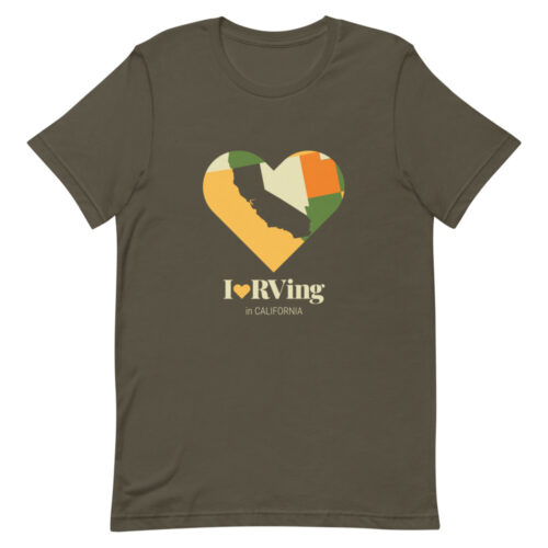 I Heart RVing in California | Short-Sleeve Unisex T-Shirt