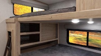 alliance rv interior bunk bed setup