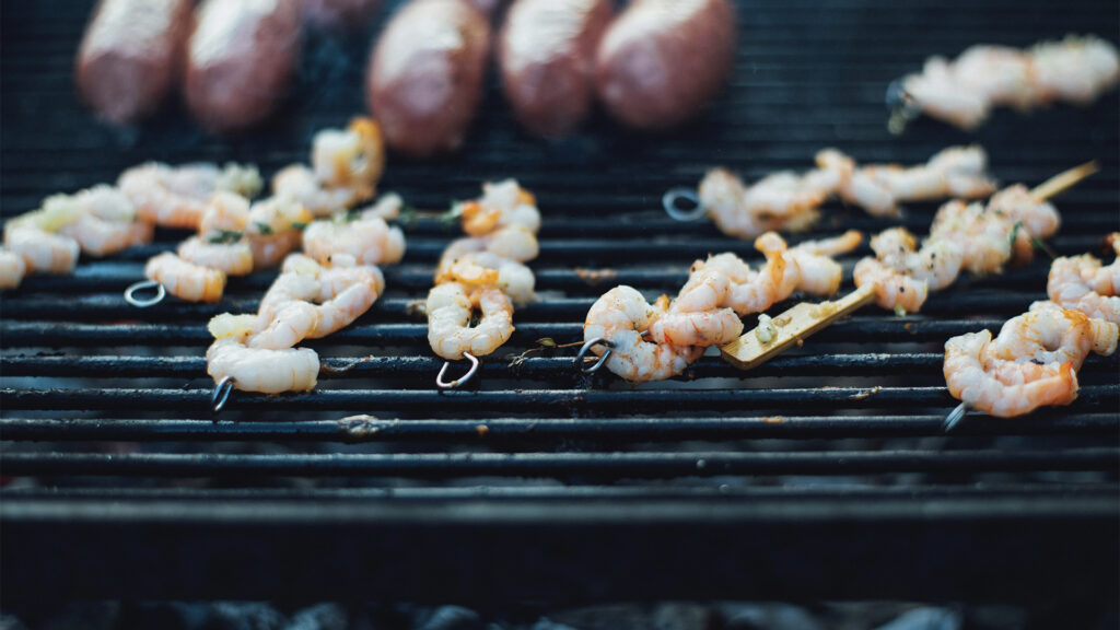 Shrimp on a grill