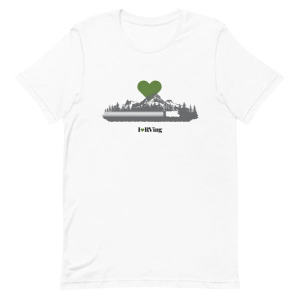 I Heart RVing in the Mountains (Green) | Short-Sleeve Unisex T-Shirt