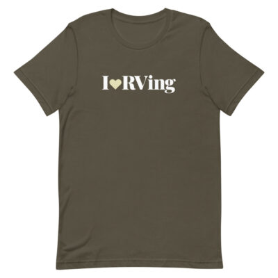 I Heart RVing (White Logo) | Short-sleeve unisex t-shirt