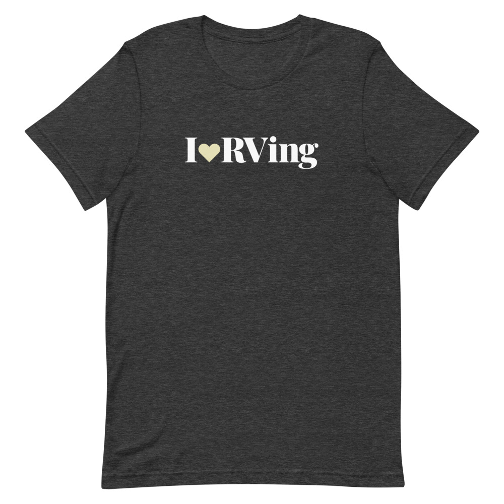 I Heart RVing (White Logo) | Short-sleeve unisex t-shirt