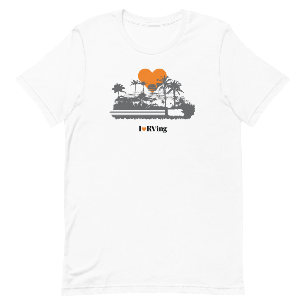 I Heart RVing at the Beach (ORANGE) | Short-sleeve unisex t-shirt