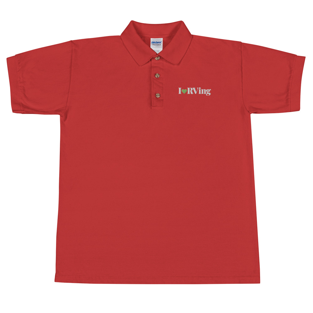 I Heart RVing Embroidered Polo Shirt